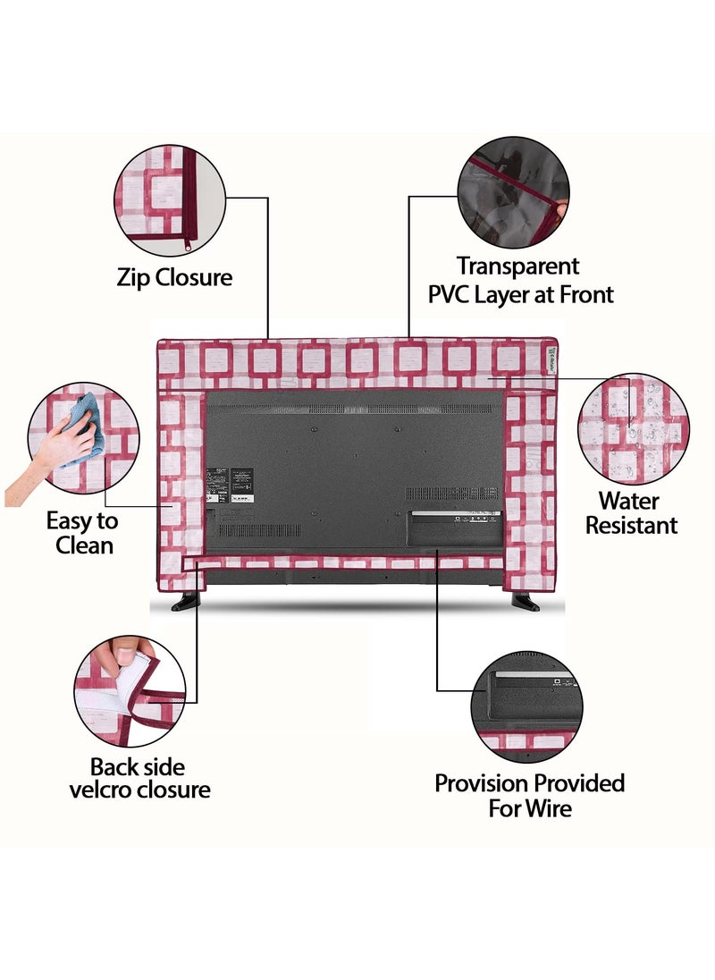 E-Retailer ERetailer Transparent LCDLED TV Protector Cover with Zipper Enclosure for 42 Inch Suitable for All Major Brand Model ColorRed Size39x3x24 Inches  - Image 5