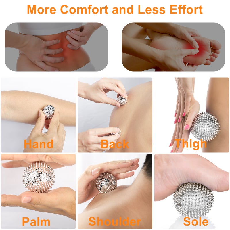 2PCS Massage Ball with needles-Acupressure Active Massager Spiky Hard Massaging Tool for Hand Foot - Image 3