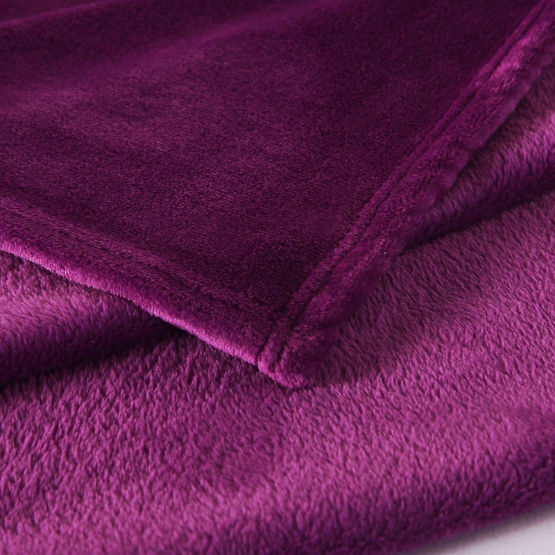 TASTHROW Large Flannel Fleece Throw Blanket, 50Ã—70 Inch - Cozy Lightweight Thick Blanket - All Seasons Suitable for Women, Men and Kids (Purple) - Image 5