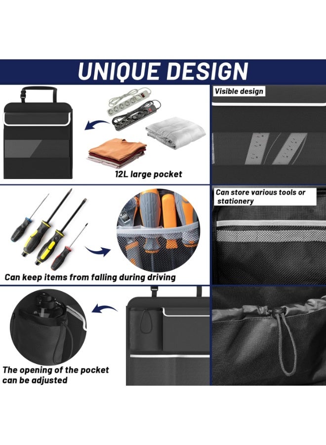 Timoxi Back Seat Trunk Organizer Hanging Car Organizer Trunk Foldable Cargo Storage with 6 Large Pockets (Type B) - Image 4