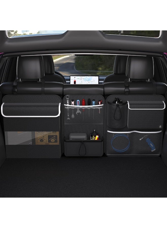 Timoxi Back Seat Trunk Organizer Hanging Car Organizer Trunk Foldable Cargo Storage with 6 Large Pockets (Type B) - Image 1