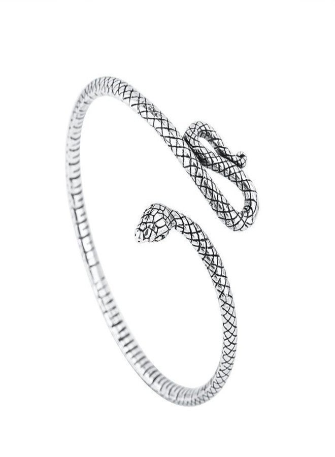 SALTY ALPHA Anti Tarnish Parseltongue Stainless Steel Cuff Bracelet for Men | Hand Bands for Boys | Wrist Bracelets for Man | Fashion Jewellery Accessories | Stylish Minimal Jewelry | Christmas, Marriage, Birthday | Gift for Valentine Day - Image 1