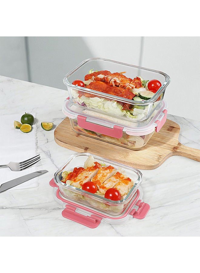 BAYZZ 10 Pack Glass Meal Prep Containers, Glass Food Storage Containers with Lids, Airtight Lunch Box, Freezer,Oven,Microwave and Dishwasher Safe,Pink - Image 4