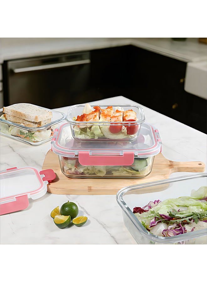 BAYZZ 10 Pack Glass Meal Prep Containers, Glass Food Storage Containers with Lids, Airtight Lunch Box, Freezer,Oven,Microwave and Dishwasher Safe,Pink - Image 5