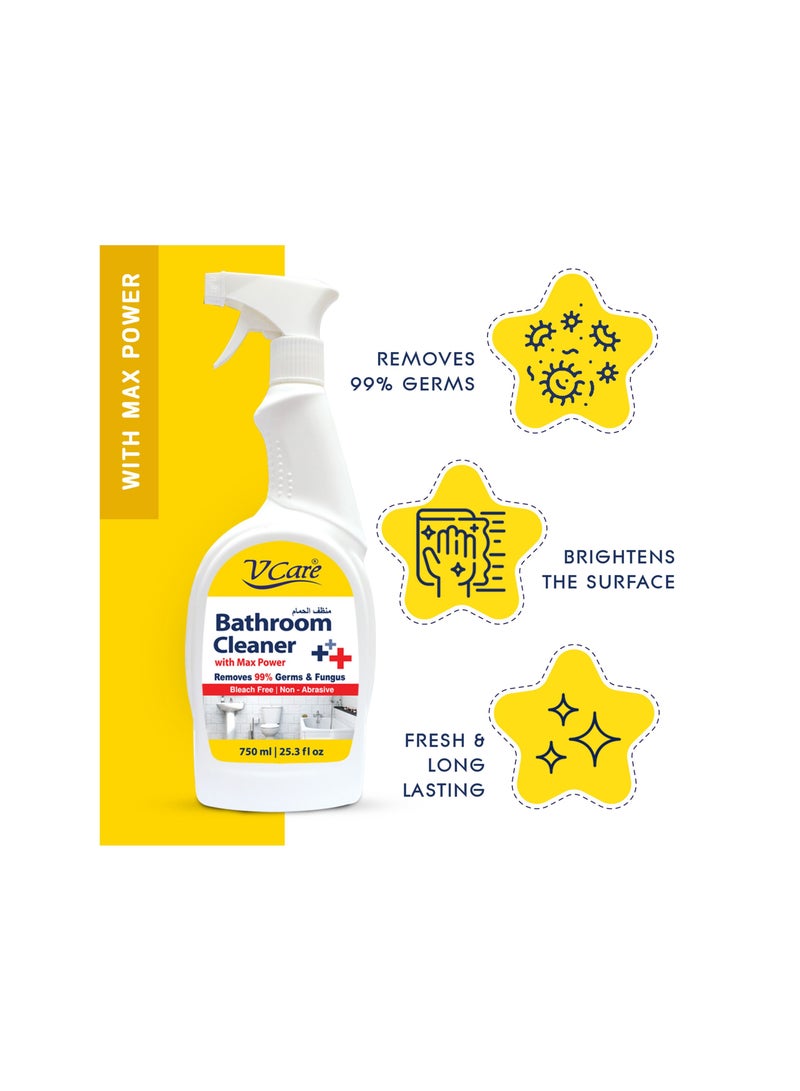 VCare V Care Bathroom Cleaner 750ml Pack of 4 ' - Image 2