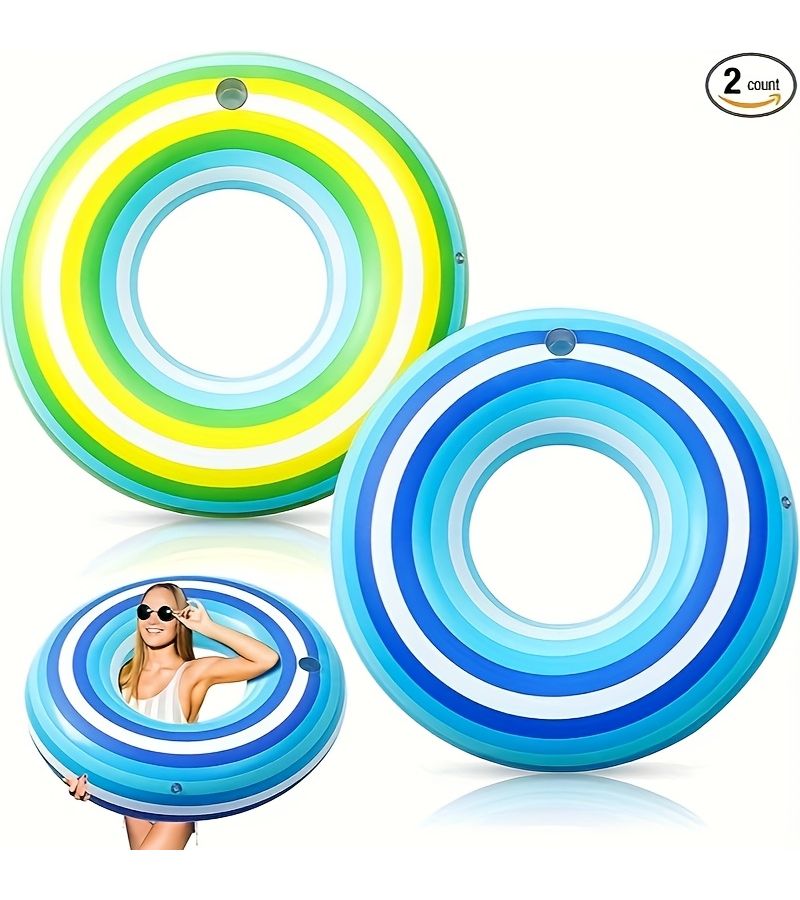 Large Green Oversized Adult Inflatable Swim Ring In Thickened PVC For Singles Parties Beach Games And Outdoor Water Play - Image 3