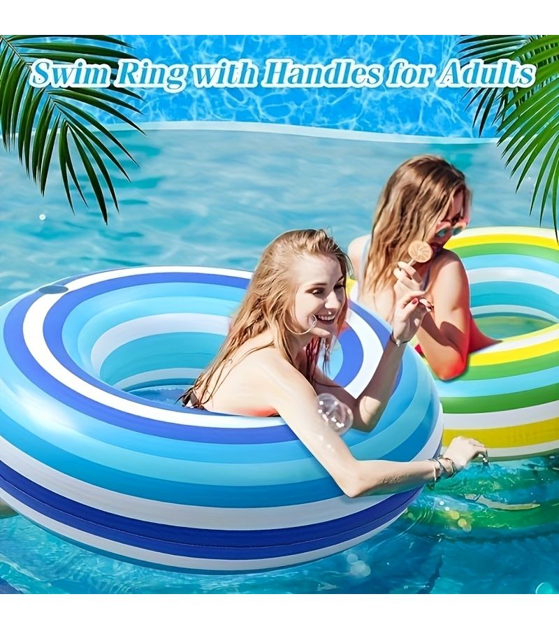 Large Green Oversized Adult Inflatable Swim Ring In Thickened PVC For Singles Parties Beach Games And Outdoor Water Play - Image 4