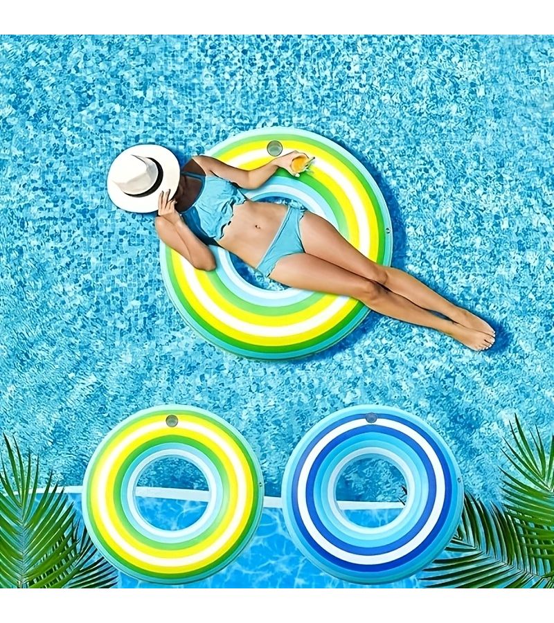 Large Green Oversized Adult Inflatable Swim Ring In Thickened PVC For Singles Parties Beach Games And Outdoor Water Play - Image 5