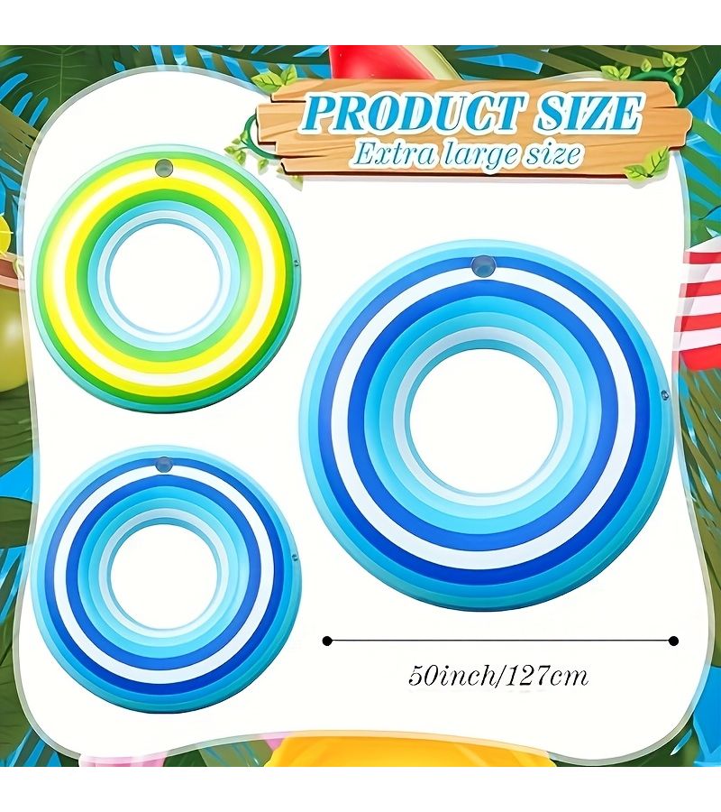 Large Green Oversized Adult Inflatable Swim Ring In Thickened PVC For Singles Parties Beach Games And Outdoor Water Play - Image 2