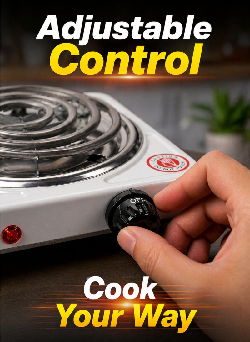 Hot Plate Portable Electric Stove Hot Plate 1000W Single Burner Cooker with Temperature Control Compact Cooking Stove - Image 4