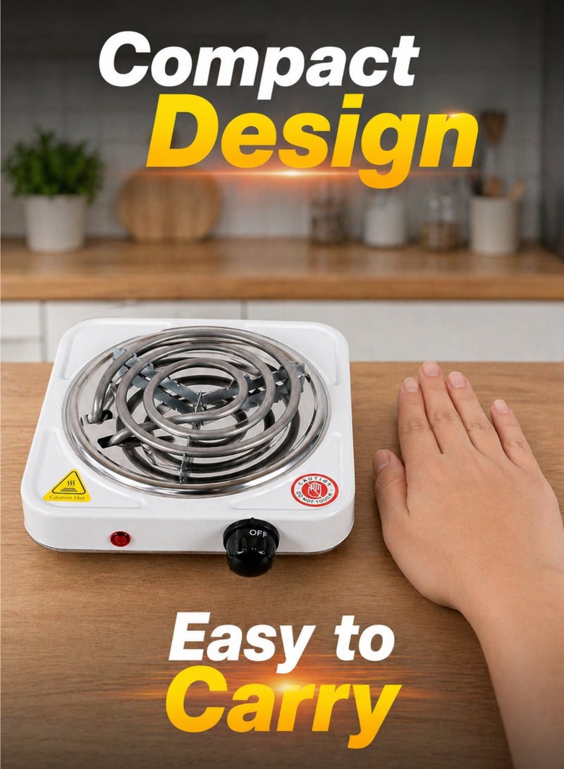 Hot Plate Portable Electric Stove Hot Plate 1000W Single Burner Cooker with Temperature Control Compact Cooking Stove - Image 5