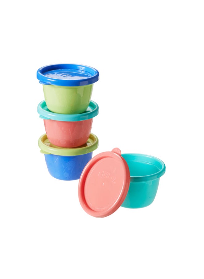 Nuby Store & Go Food Pots, Baby Food Storage Containers for Purees and Snacks, Stackable Travel Food Pots with Secure Lids, Assorted - Image 5