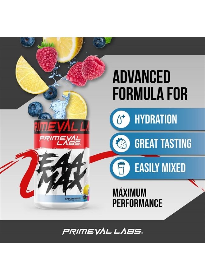Primeval Labs EAA Max, BCAA Perfect Amino Acid Powder - Pre or Post Workout Muscle Recovery - BCAAs, EAAs, Electrolytes, Supports Hydration & Performance, Keto Friendly (Smashberry) - Image 5