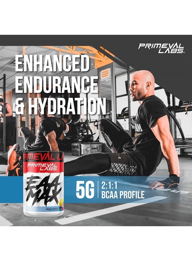 Primeval Labs EAA Max, BCAA Perfect Amino Acid Powder - Pre or Post Workout Muscle Recovery - BCAAs, EAAs, Electrolytes, Supports Hydration & Performance, Keto Friendly (Smashberry) - Image 4