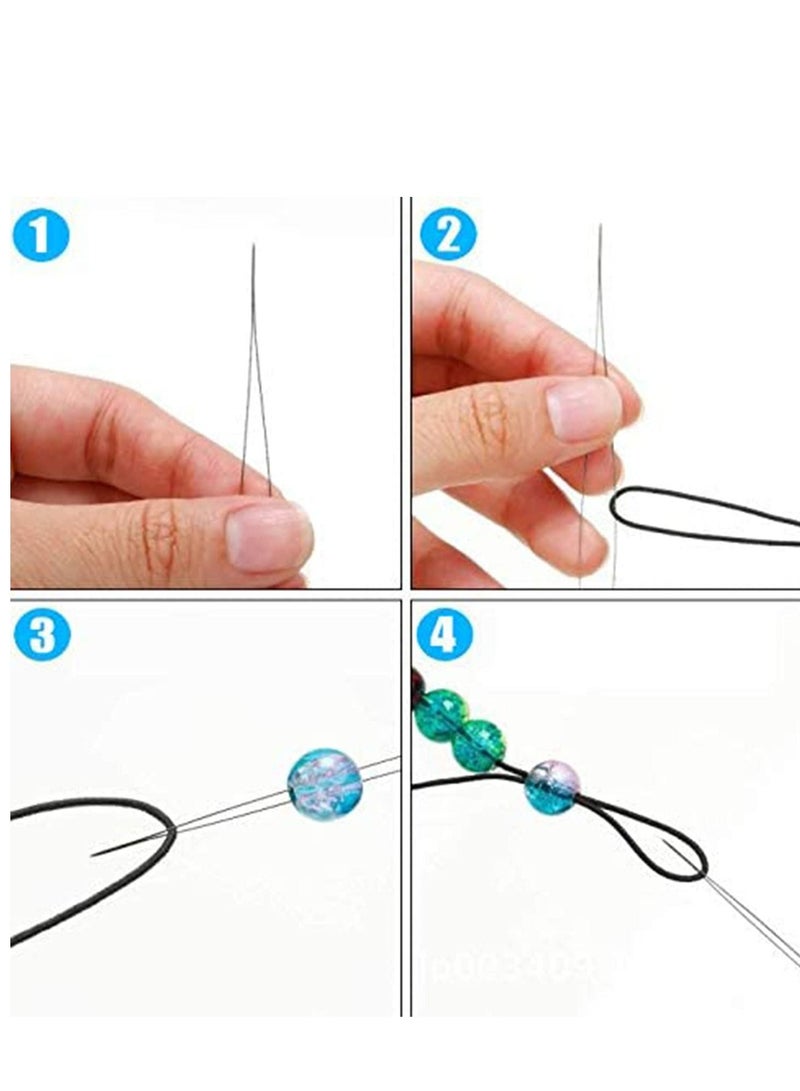 SYOSI Big Eyeball Needle Used for Jewelry Making Various Sizes Storage Tube Beaded Embroidery Stainless Steel And White Bottle Threader Bottle - Image 3