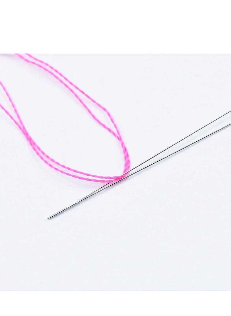 SYOSI Big Eyeball Needle Used for Jewelry Making Various Sizes Storage Tube Beaded Embroidery Stainless Steel And White Bottle Threader Bottle - Image 5