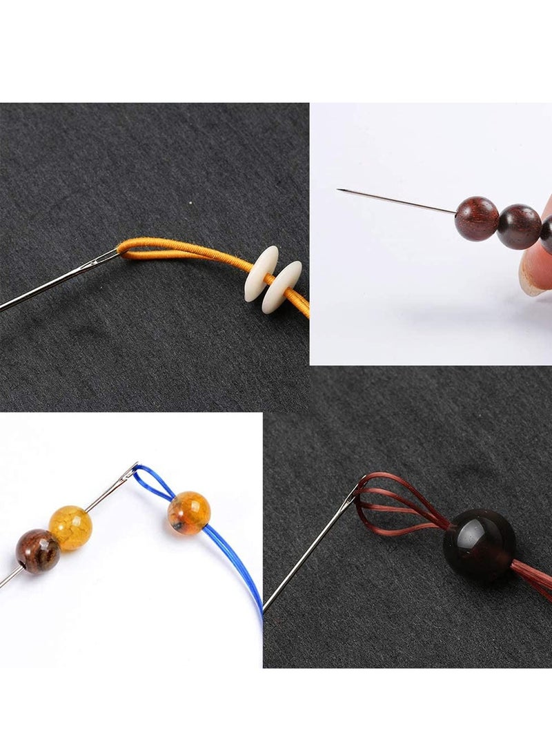 SYOSI Big Eyeball Needle Used for Jewelry Making Various Sizes Storage Tube Beaded Embroidery Stainless Steel And White Bottle Threader Bottle - Image 4