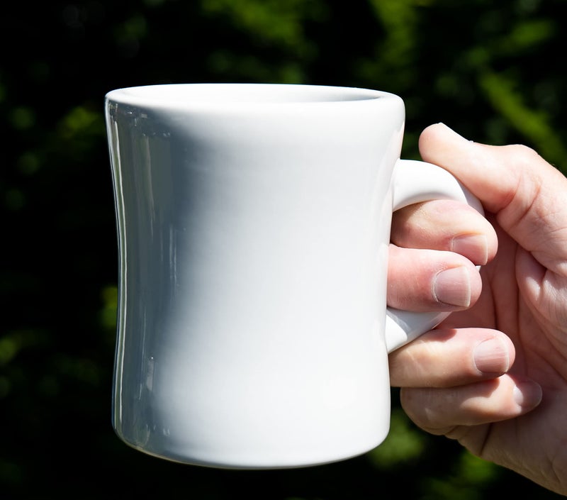 Culver 10-Ounce Ceramic Retro Diner Style Heavyweight Restaurant Mug, Two-finger C-handle (White, 1) - Image 3