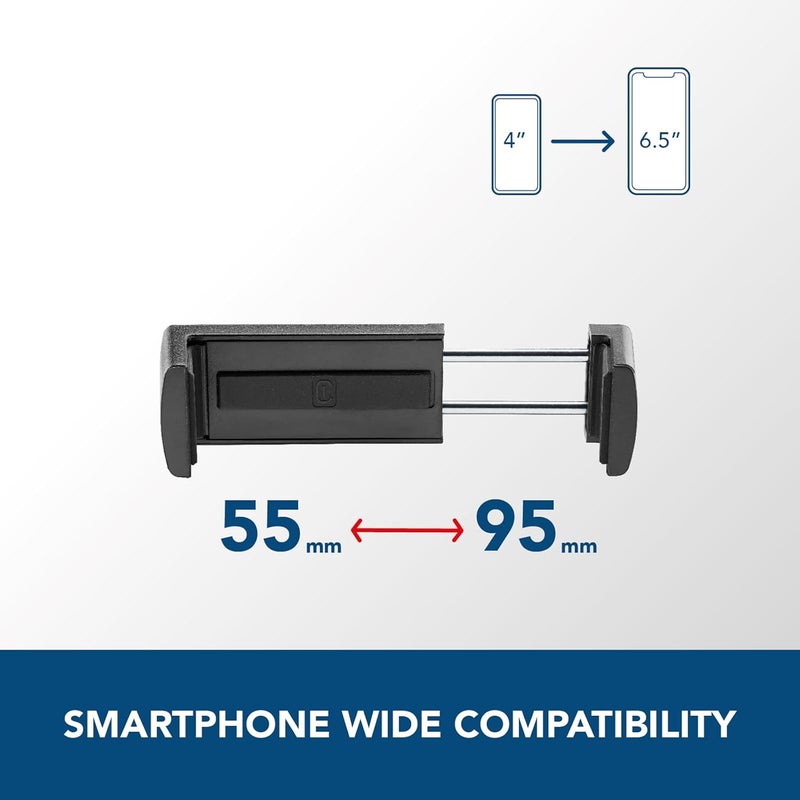 Cellularline SPIN MIRROR Car Phone Holder, Rear-View Mirror Smartphone Mount with Adjustable Arm, 360° Rotation, Universal Car Holder with Secure Clamp - Image 4