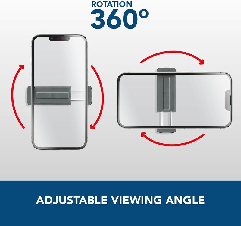 Cellularline SPIN MIRROR Car Phone Holder, Rear-View Mirror Smartphone Mount with Adjustable Arm, 360° Rotation, Universal Car Holder with Secure Clamp - Image 5