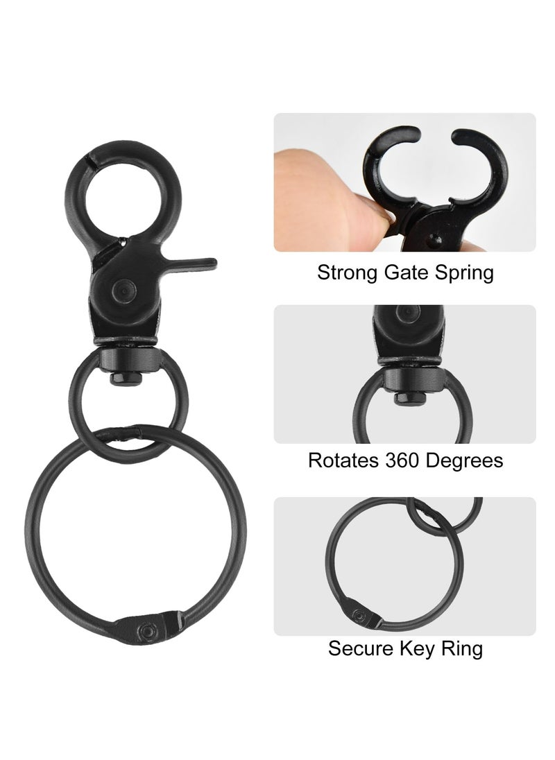 CMGTYYD - 8 Piece Key Chain Hooks with Split Rings, Zinc Alloy Heavy Duty Dog Lead Hook, Keyrings for Crafts, for Dog Leashes, Lanyard, Keys Organization, DIY Crafting, Black - Image 1