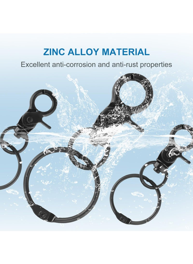 CMGTYYD - 8 Piece Key Chain Hooks with Split Rings, Zinc Alloy Heavy Duty Dog Lead Hook, Keyrings for Crafts, for Dog Leashes, Lanyard, Keys Organization, DIY Crafting, Black - Image 1
