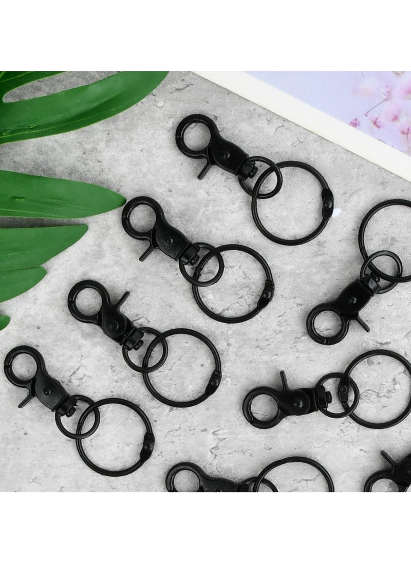 CMGTYYD - 8 Piece Key Chain Hooks with Split Rings, Zinc Alloy Heavy Duty Dog Lead Hook, Keyrings for Crafts, for Dog Leashes, Lanyard, Keys Organization, DIY Crafting, Black - Image 1