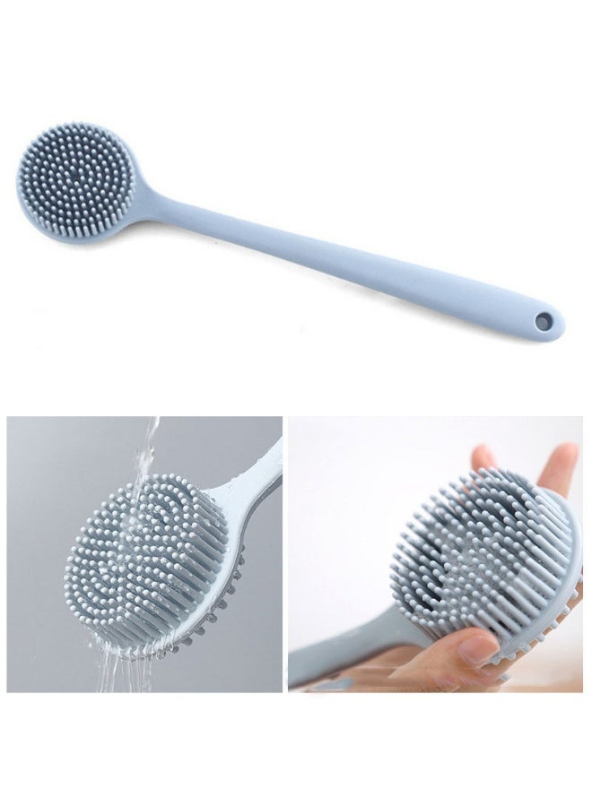فرشاة استحمام من السيليكون بمقبض طويل، فرشاة سيليكون لتنظيف الجسم مزدوجة الجوانب للاستحمام - Image 2