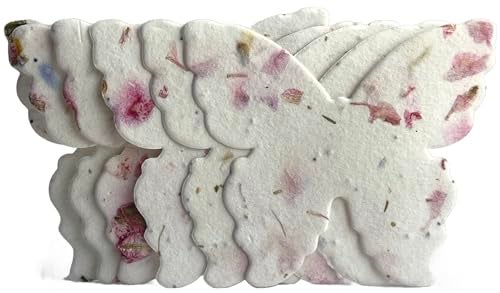 Earth Seed Paper Butterfly set of 24 with 100% recycled fibers and petals #17s - 3 inch - Image 4