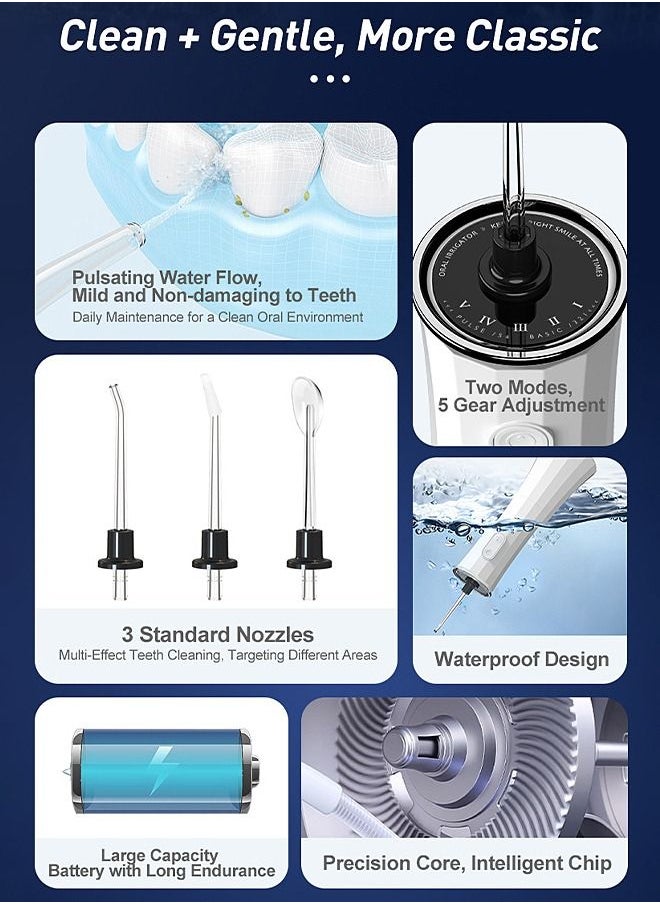Dental Water Flosser - Electric Rechargeable - Oral Irrigator - Cordless Teeth Cleaner - Remove Tartar - 300ml