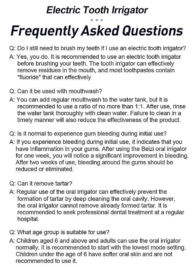 Dental Water Flosser - Electric Rechargeable - Oral Irrigator - Cordless Teeth Cleaner - Remove Tartar - 300ml
