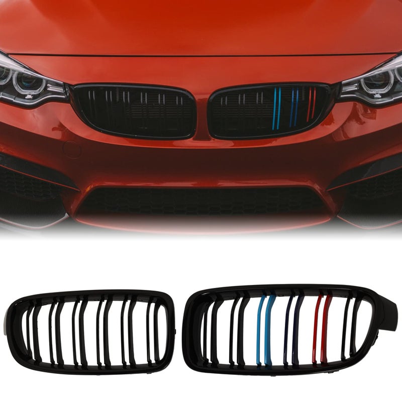 BILLDIO F30 Grille Front Kidney Color Grill Compatible with BMW 3 series F30 F31 20122018 320i 328i 328d 330e 330i 335i 340i 328i Double Slats 2Pcs