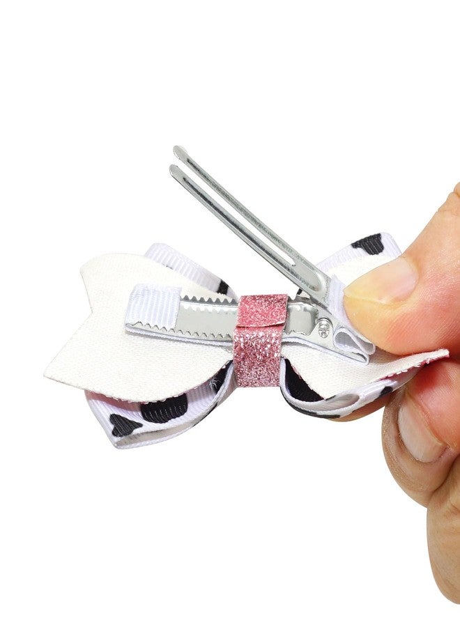 Jeffan 2PCS Cow Print Hair Bow for Girls, Cute Moo Cow Bows with Alligator Clips Hair Accessories for Toddler Infant Children kids (Type C) - Image 4