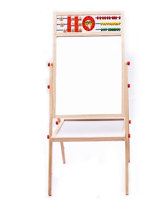Miya 2 in 1 Kids Easel Height Adjustable Double Sided Art Painting Activity Easel Stand Wooden Dry Erase Board With Whiteboard Chalkboard For Toddler Boys Girls - Image 4