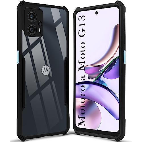 Jkobi Back Cover Case for Motorola Moto G13 (Shockproof with Polycarbonate Clear Panel | Professional Black) - Image 5