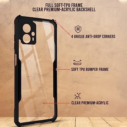 Jkobi Back Cover Case for Motorola Moto G13 (Shockproof with Polycarbonate Clear Panel | Professional Black) - Image 2
