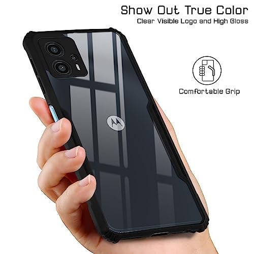 Jkobi Back Cover Case for Motorola Moto G13 (Shockproof with Polycarbonate Clear Panel | Professional Black) - Image 3