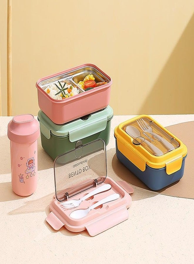 Stavae 2 Compartment Lunch Box with Stainless Steel Bowl for Healthy Living - Stainless Lunch Box for Schools and Trips Airtight Leak-Proof Lunch Box Food Storage Container - Image 4