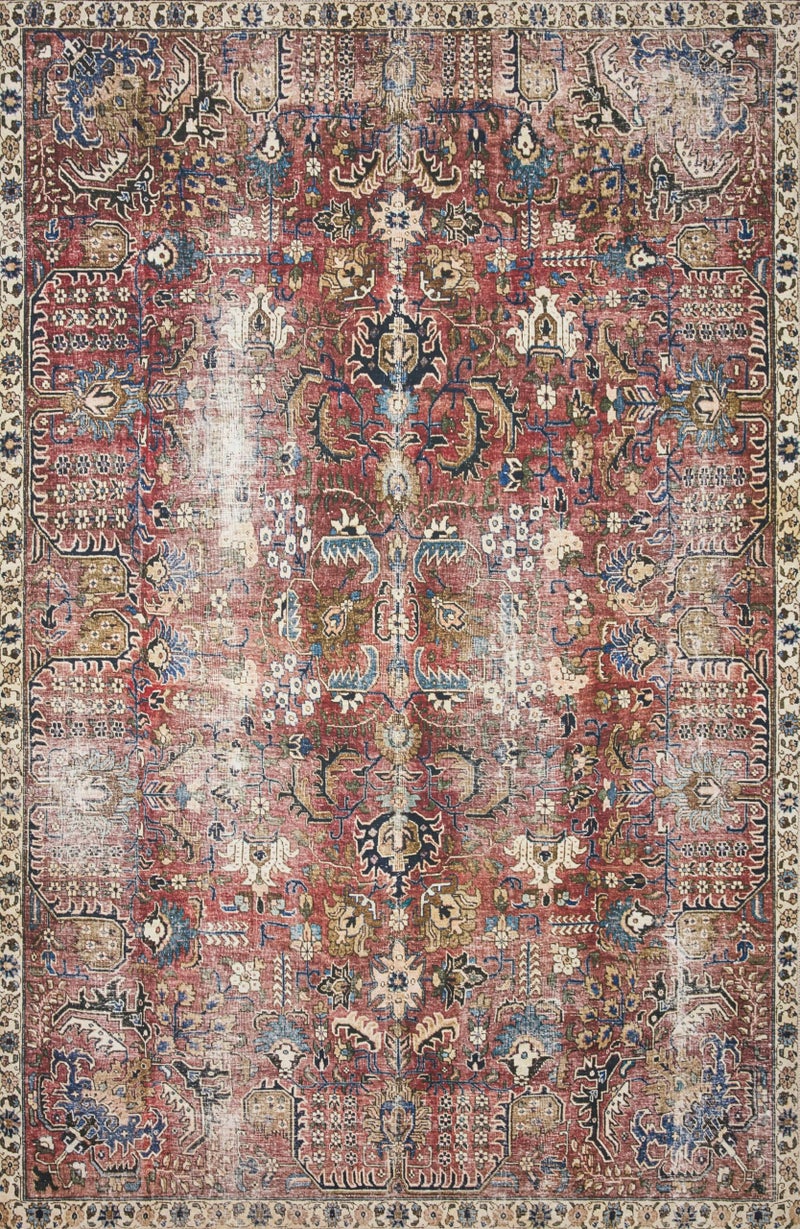 Loloi Chris Loves Julia Jules Collection JUL-01 Merlot/Multi 7'-6'' x 9'-6'', .13" Pile Height, Area Rug - Image 4