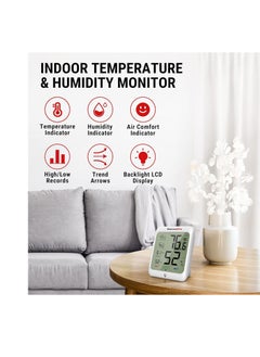 ThermoPro ThermoPro TP53 Digital Hygrometer Indoor Thermometer for Home, Temperature Humidity Sensor with Comfort Indicator & Max Min Records, Backlight Display Room Thermometer Humidity Meter, LCD  - Image 2
