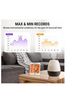 ThermoPro ThermoPro TP53 Digital Hygrometer Indoor Thermometer for Home, Temperature Humidity Sensor with Comfort Indicator & Max Min Records, Backlight Display Room Thermometer Humidity Meter, LCD  - Image 4