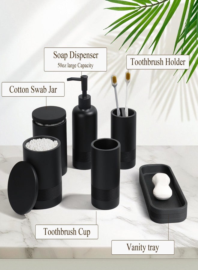 LIN CHUAN Bathroom Accessories Set, 6-Piece Bathroom Accessory Set, Black - Image 3
