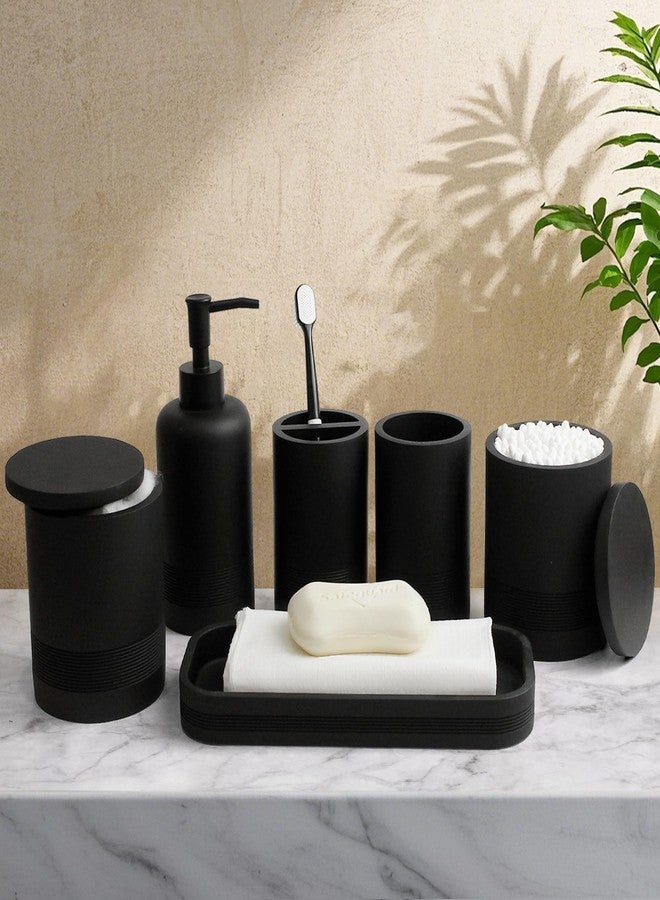 LIN CHUAN Bathroom Accessories Set, 6-Piece Bathroom Accessory Set, Black - Image 2