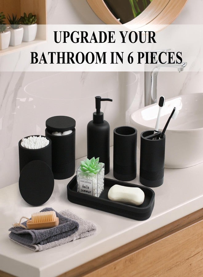 LIN CHUAN Bathroom Accessories Set, 6-Piece Bathroom Accessory Set, Black - Image 5