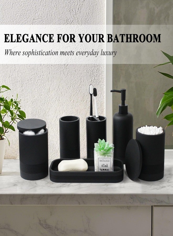 LIN CHUAN Bathroom Accessories Set, 6-Piece Bathroom Accessory Set, Black - Image 4