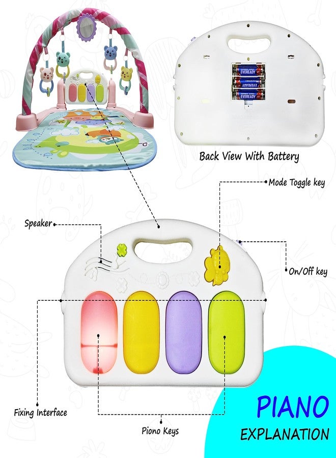 Yetli Indian Multifunctional Baby Gym Mat Includes A Musical Piano Keyboard Set With Animal Sound Effect And Music Mode,Gym Mat,Activity Toys,And A Mirror,Designed To Engage Babies From 0 To 2 Years - Image 5