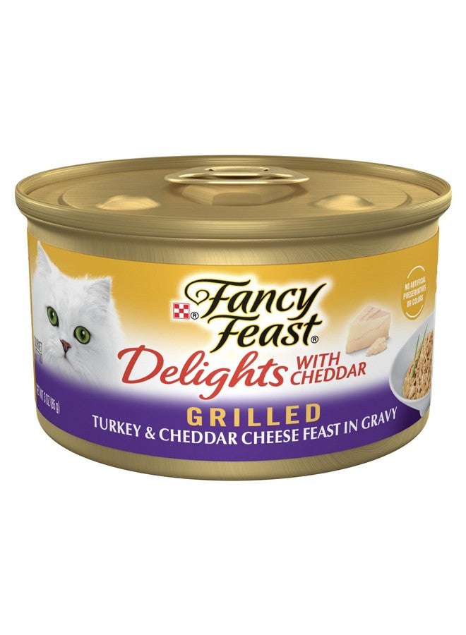 فانسي فيست طعام القطط فانسي فيست ديلايتس من بورينا مع ديك رومي مشوي وجبنة شيدر، في مرق طعام رطب - عبوة من ٢٤ علبة، ٣ أونصات - Image 1