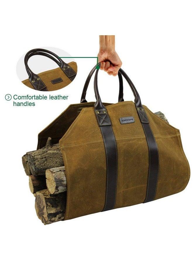 INNO STAGE INNO STAGE Canvas Wood Carriers Firewood Log Tote Bag Waxed Canvas Fire Wood Carrying Hay Hauling Holder for Fireplace Stove Accessories Indoor Outdoor Camping - Image 4