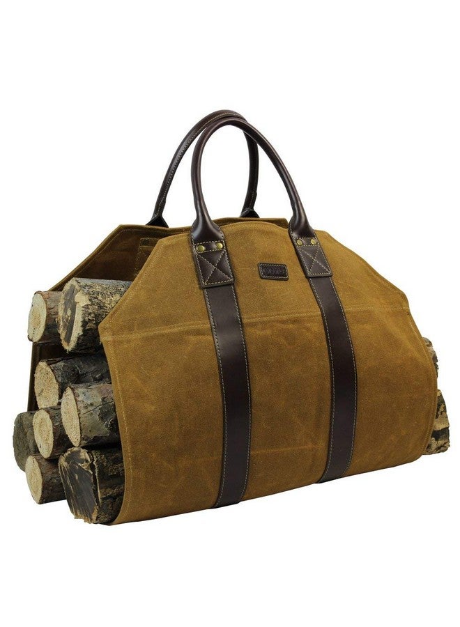 INNO STAGE INNO STAGE Canvas Wood Carriers Firewood Log Tote Bag Waxed Canvas Fire Wood Carrying Hay Hauling Holder for Fireplace Stove Accessories Indoor Outdoor Camping - Image 1