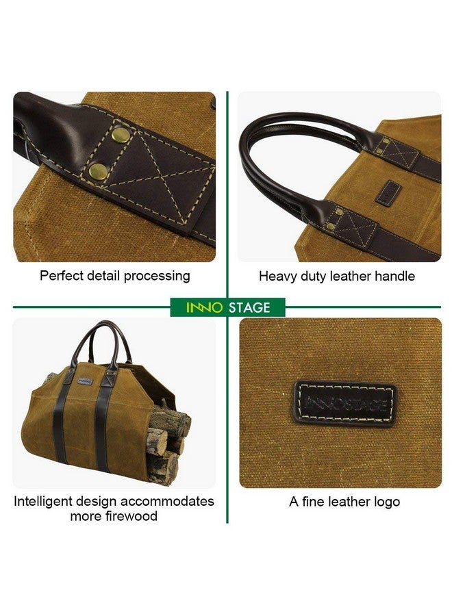INNO STAGE INNO STAGE Canvas Wood Carriers Firewood Log Tote Bag Waxed Canvas Fire Wood Carrying Hay Hauling Holder for Fireplace Stove Accessories Indoor Outdoor Camping - Image 5